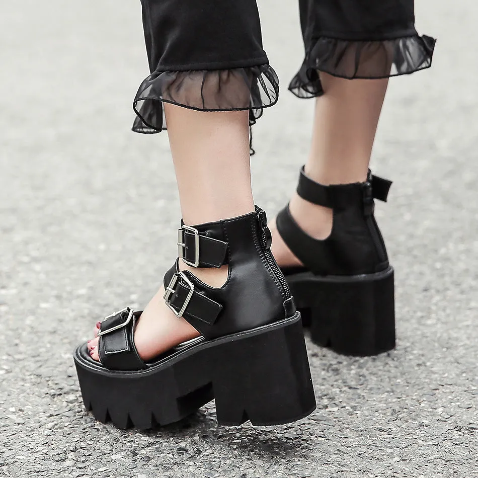 Ankle Strap Alternative Fashion Women's Sandals / Open Toe Platform Shoes with High Thick Heels