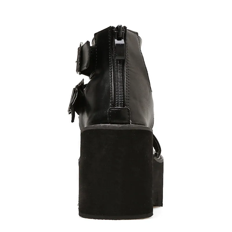 Ankle Strap Alternative Fashion Women's Sandals / Open Toe Platform Shoes with High Thick Heels