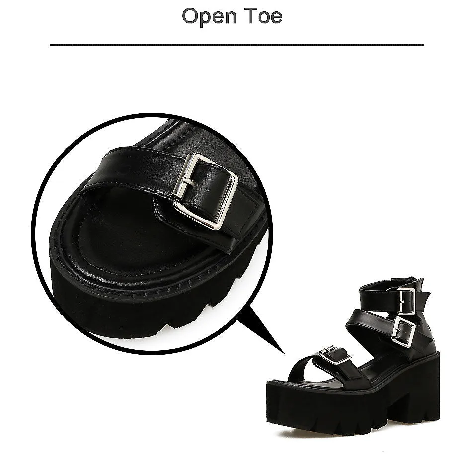 Ankle Strap Alternative Fashion Women's Sandals / Open Toe Platform Shoes with High Thick Heels