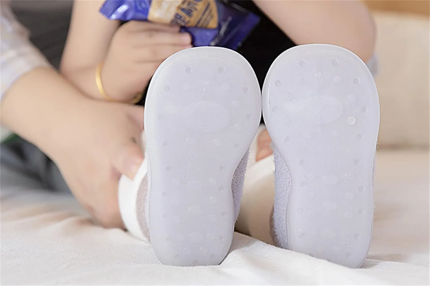 Baby Sock Shoes Toddler Kids Infant Newborn Boys Girls Shoes First Walkers Cute Cartoon Warm Thickened White Shoes B