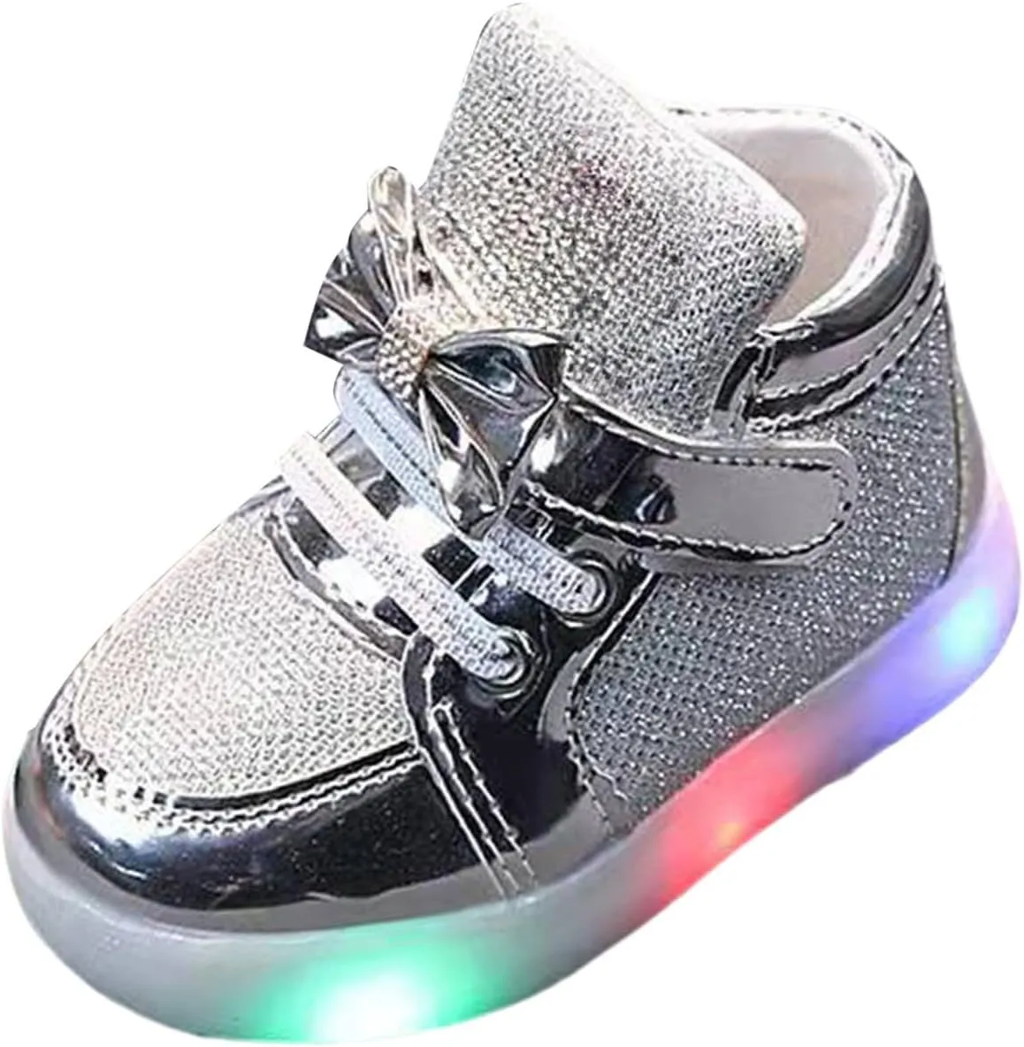 Baby Toddler Boys Girl Led Light Up Casual Shoes 1‐7 Years Kids 𝗖artoon Rabbit Luminous Bow Sport Shoes Sneakers