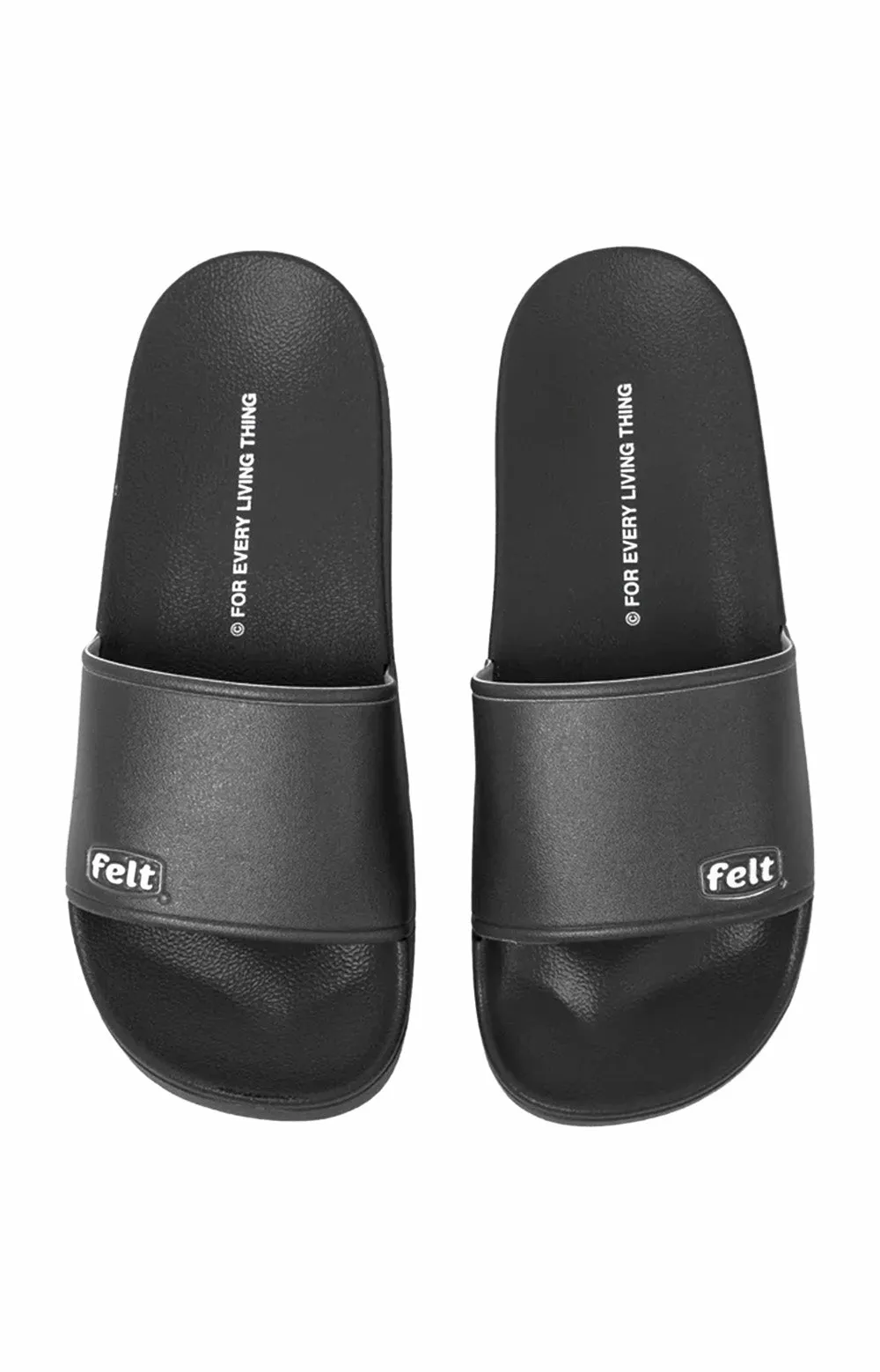 Felt Eco Friendly Logo Slides Men’s Black Vegan Pvc
