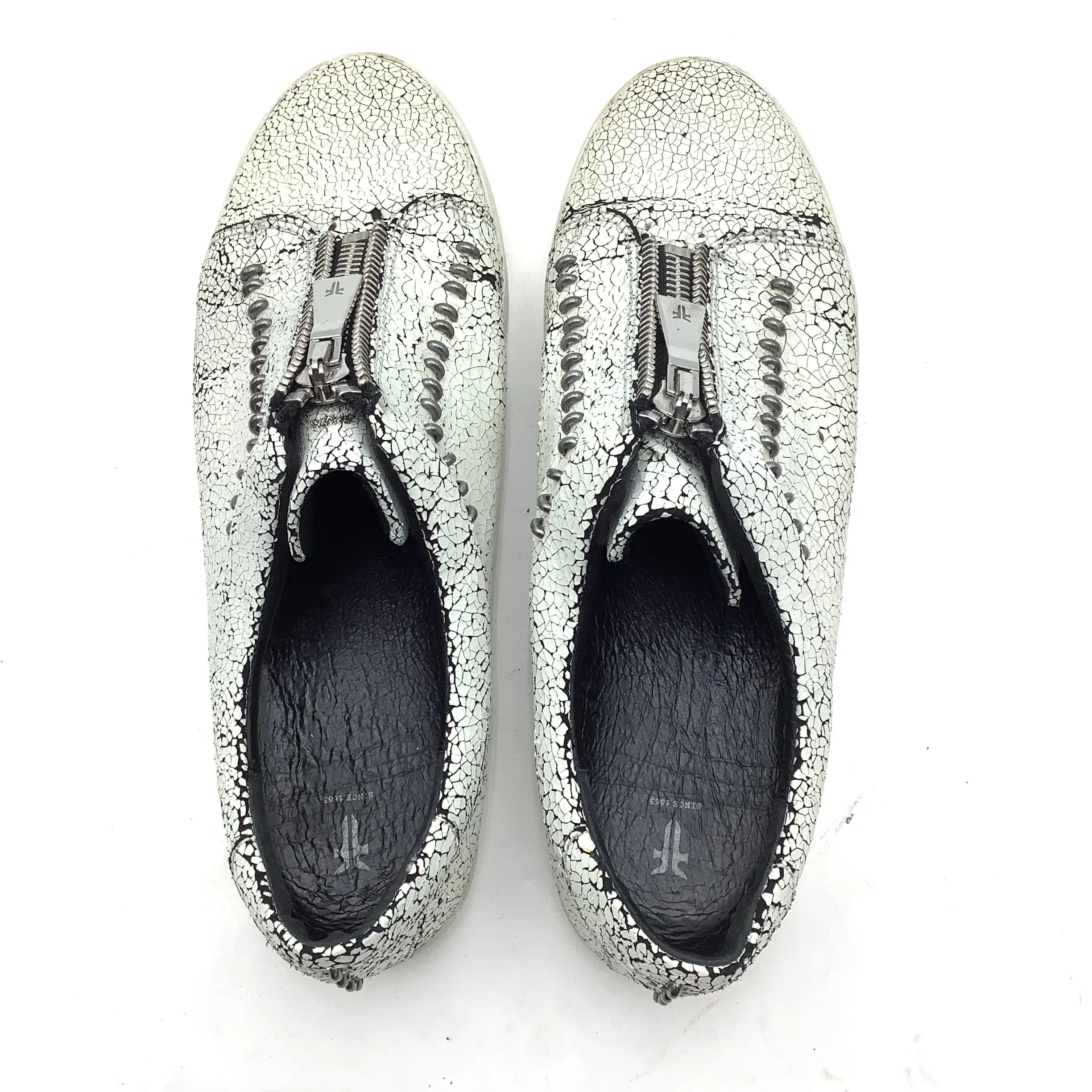 Frye Slip On Lena Rebel White Crackle Sneakers Size 11