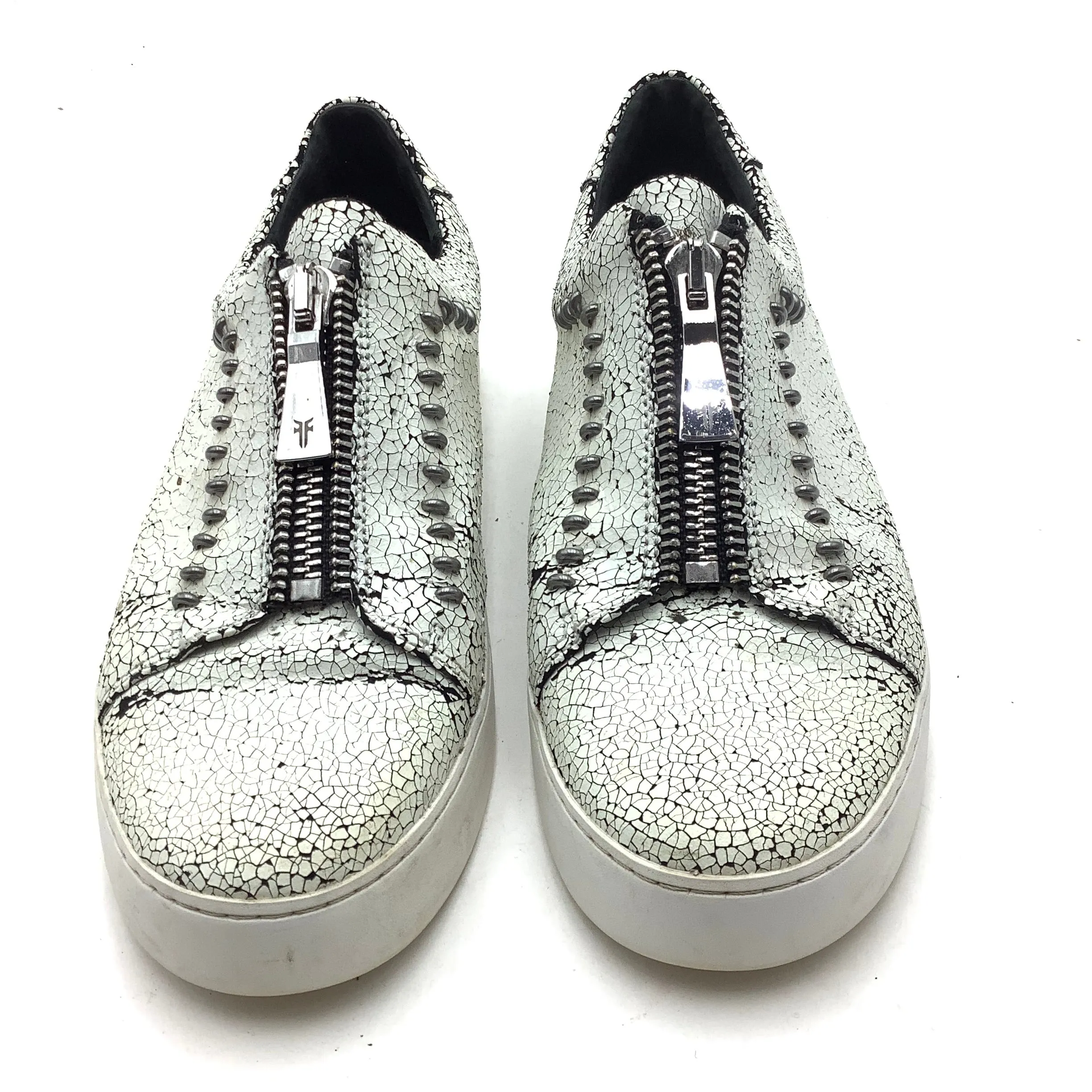 Frye Slip On Lena Rebel White Crackle Sneakers Size 11