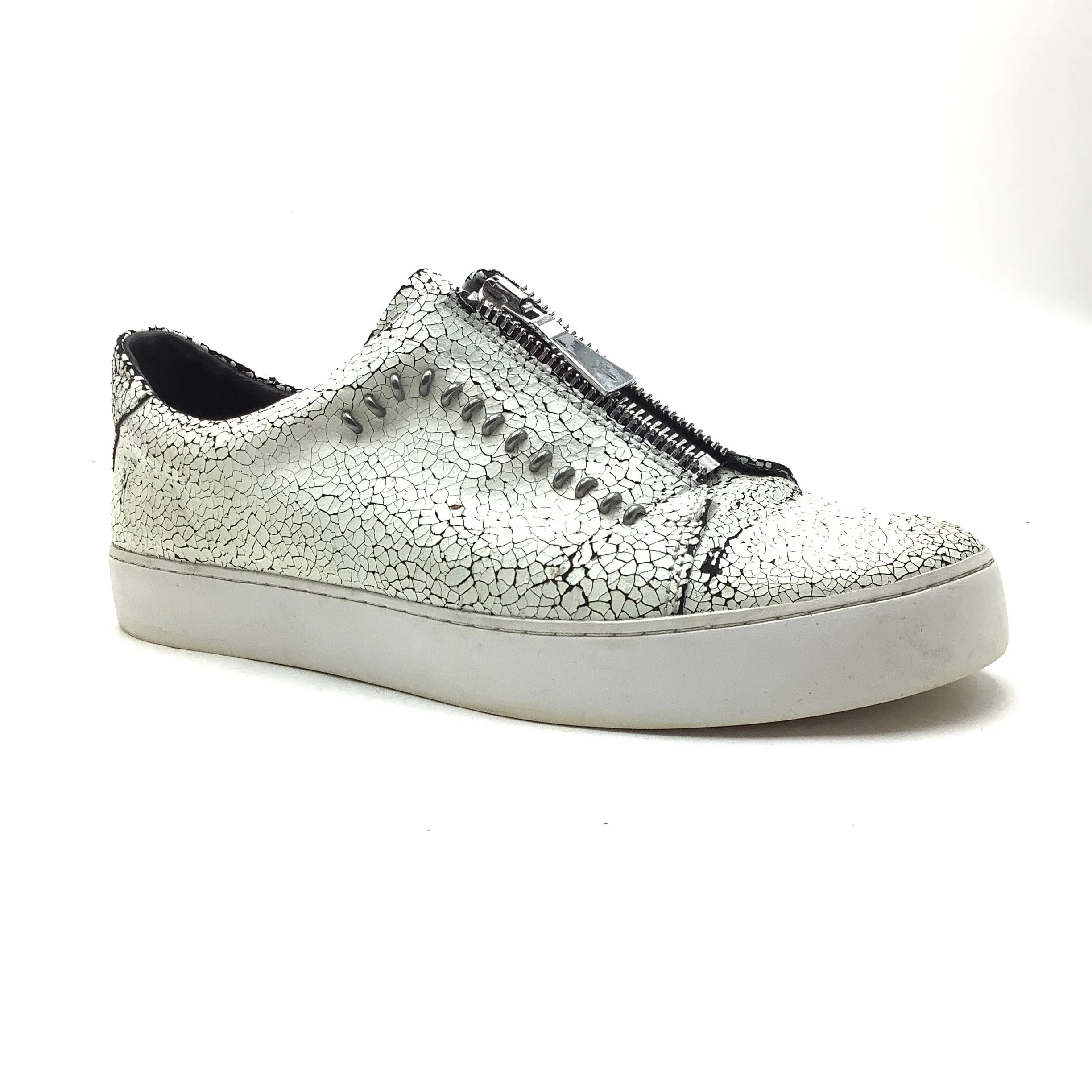 Frye Slip On Lena Rebel White Crackle Sneakers Size 11