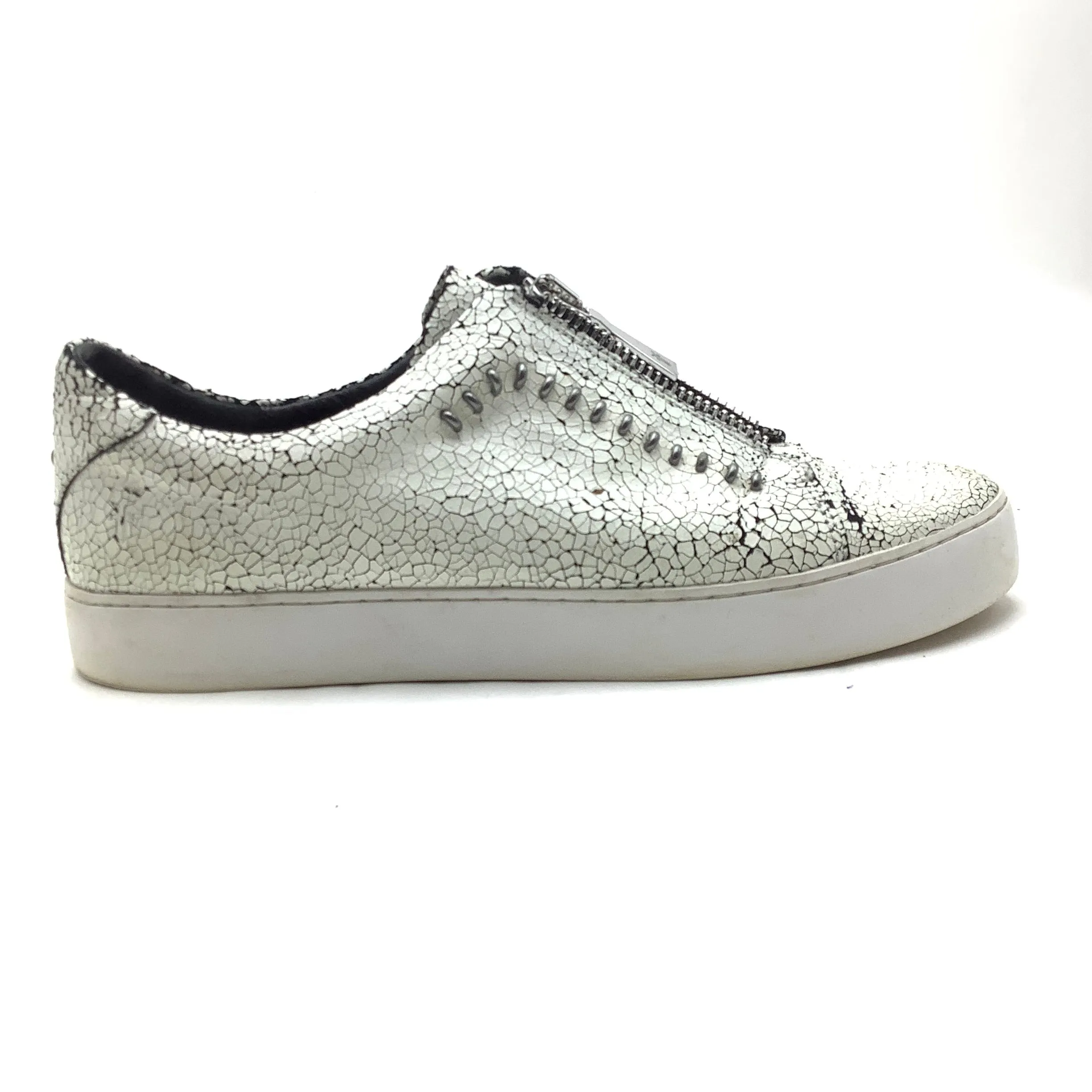 Frye Slip On Lena Rebel White Crackle Sneakers Size 11