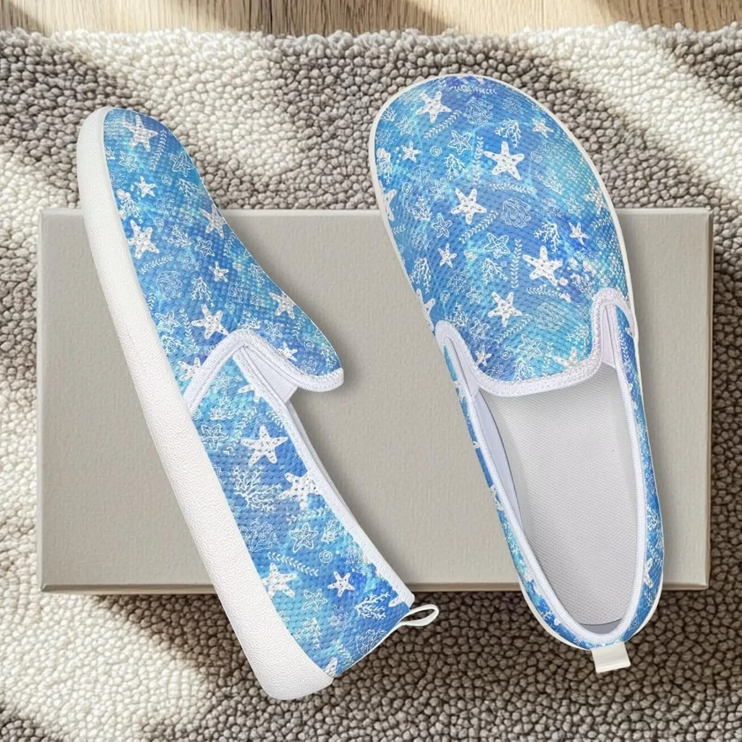 Jeiento Womens Tropical Style Slip-On Loafers Dressy Shoes Non Slip Walking Flat Shoes