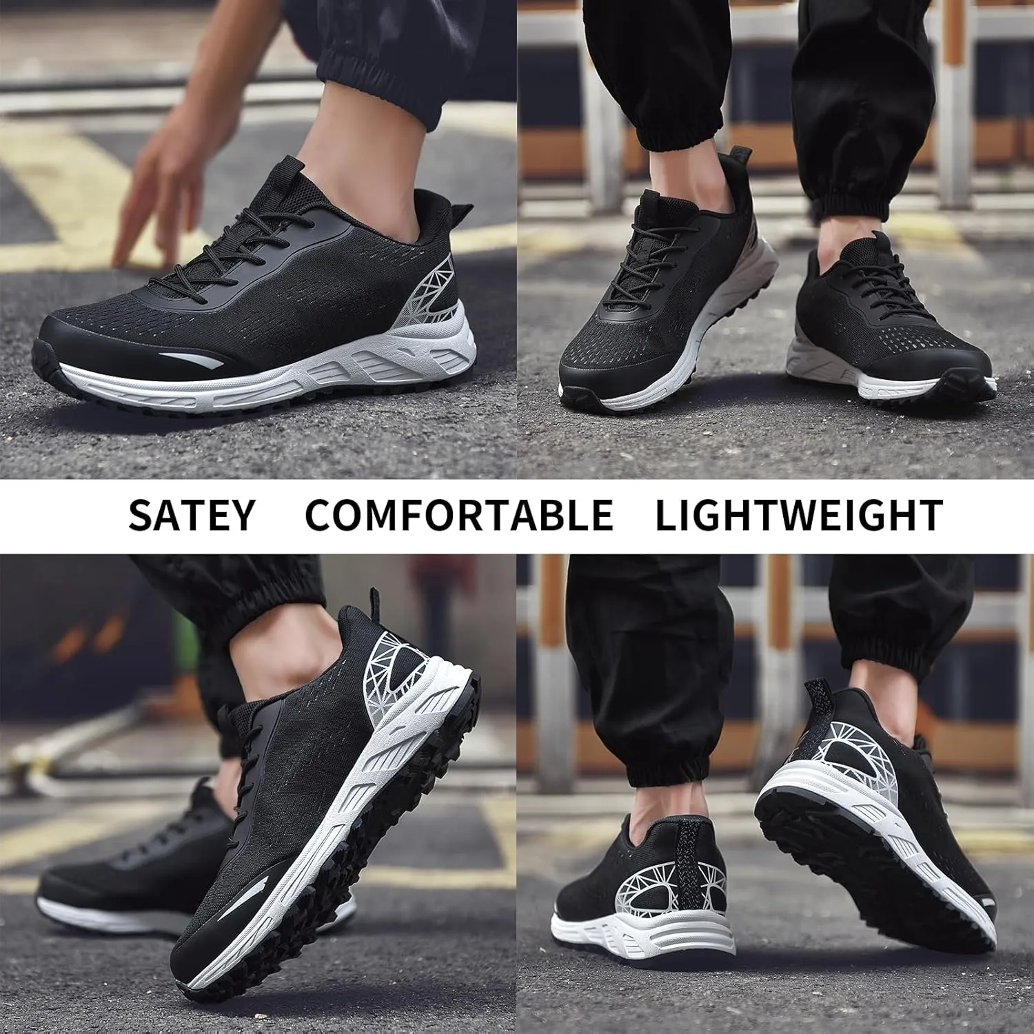 LUPWEE Steel Toe Shoes for Men Women, Slip Resistant Safety Work Shoes Puncture Proof Comfortable Indestructible Sneakers with Specialized Work Insole for Industry Construction Warehouse