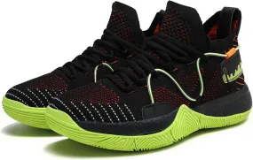 Men's and Women's Lace Up Basketball Shoes Comfortable and Breathable Sports Shoes Anti Slip and Wear-Resistant Outdoor Shoes Men's Anti Slip Work Shoes Black Casual Sports Shoes