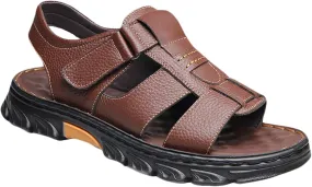 Mens Leather Sports Sandals Breathable Outdoor Walking Shoes Summer Beach Sandals for Hiking Trekking