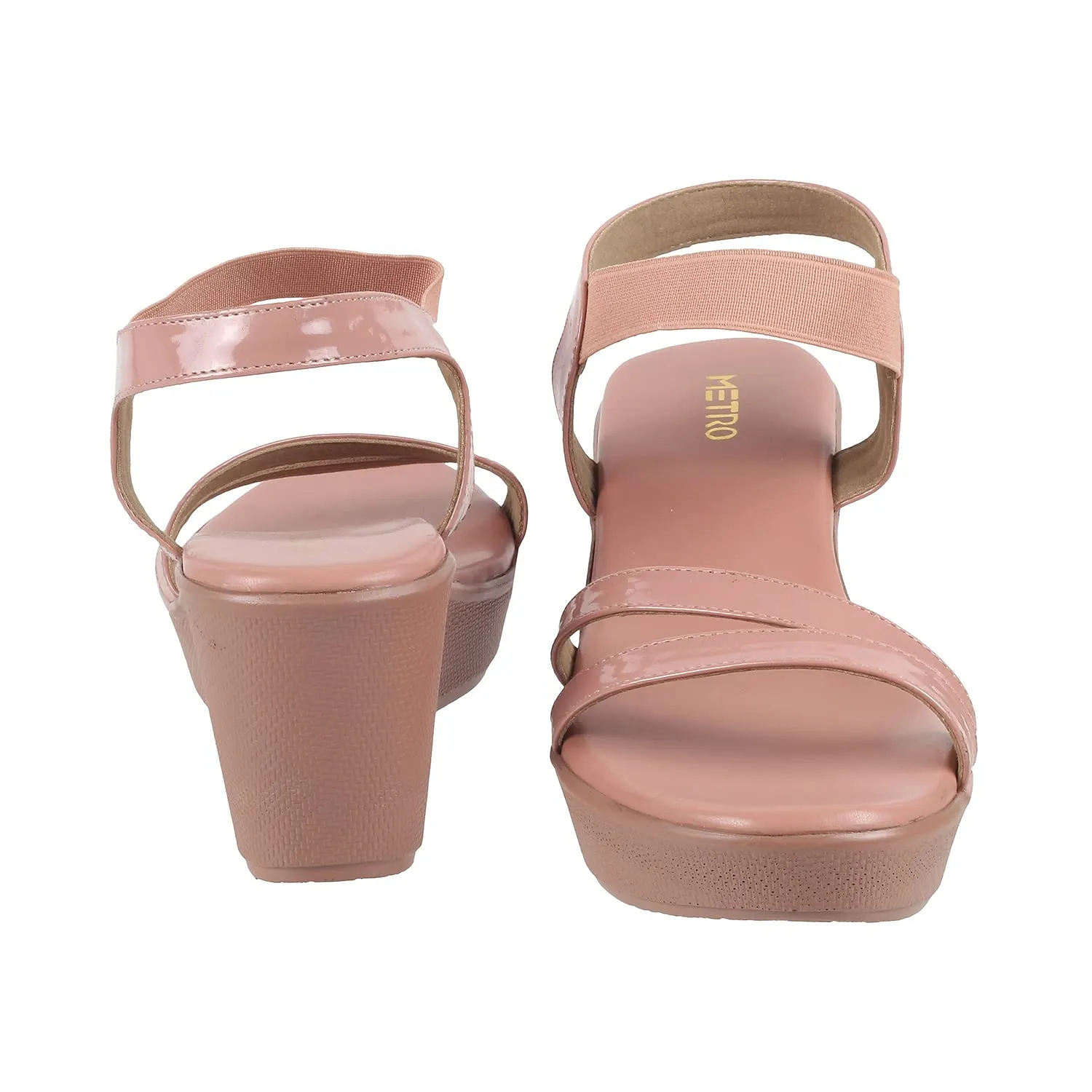 Metro Women Pink Wedge Heel Sandal