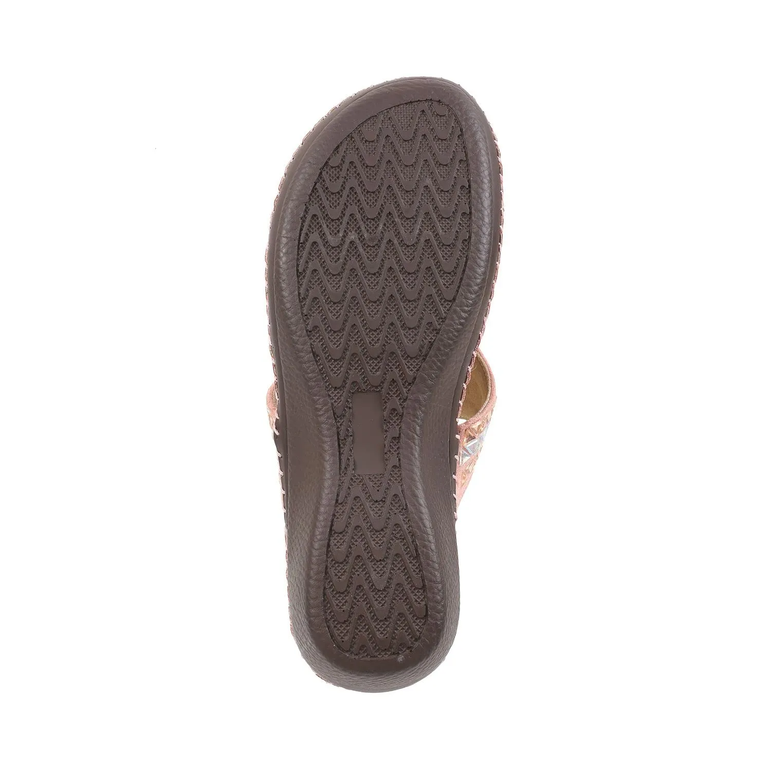 Metro Women's Pink Embellished Faux Leather Comfy Fashion Sandals