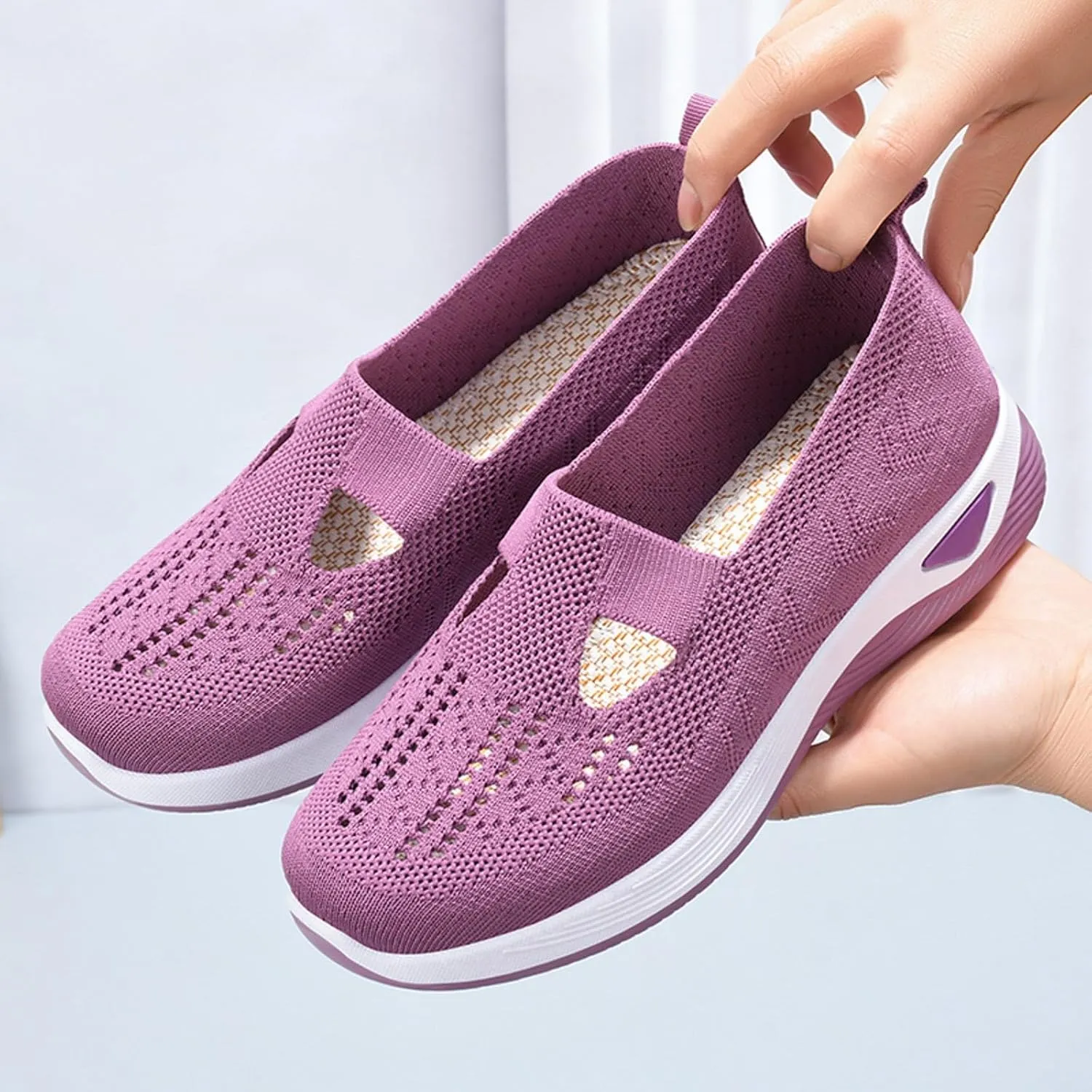 Orthopedic Casual Walking Shoes for Women Slip On Sneakers with Arch Support Comfortable Loafers Plantar Fasciitis Relief Foot Pain Diabetic