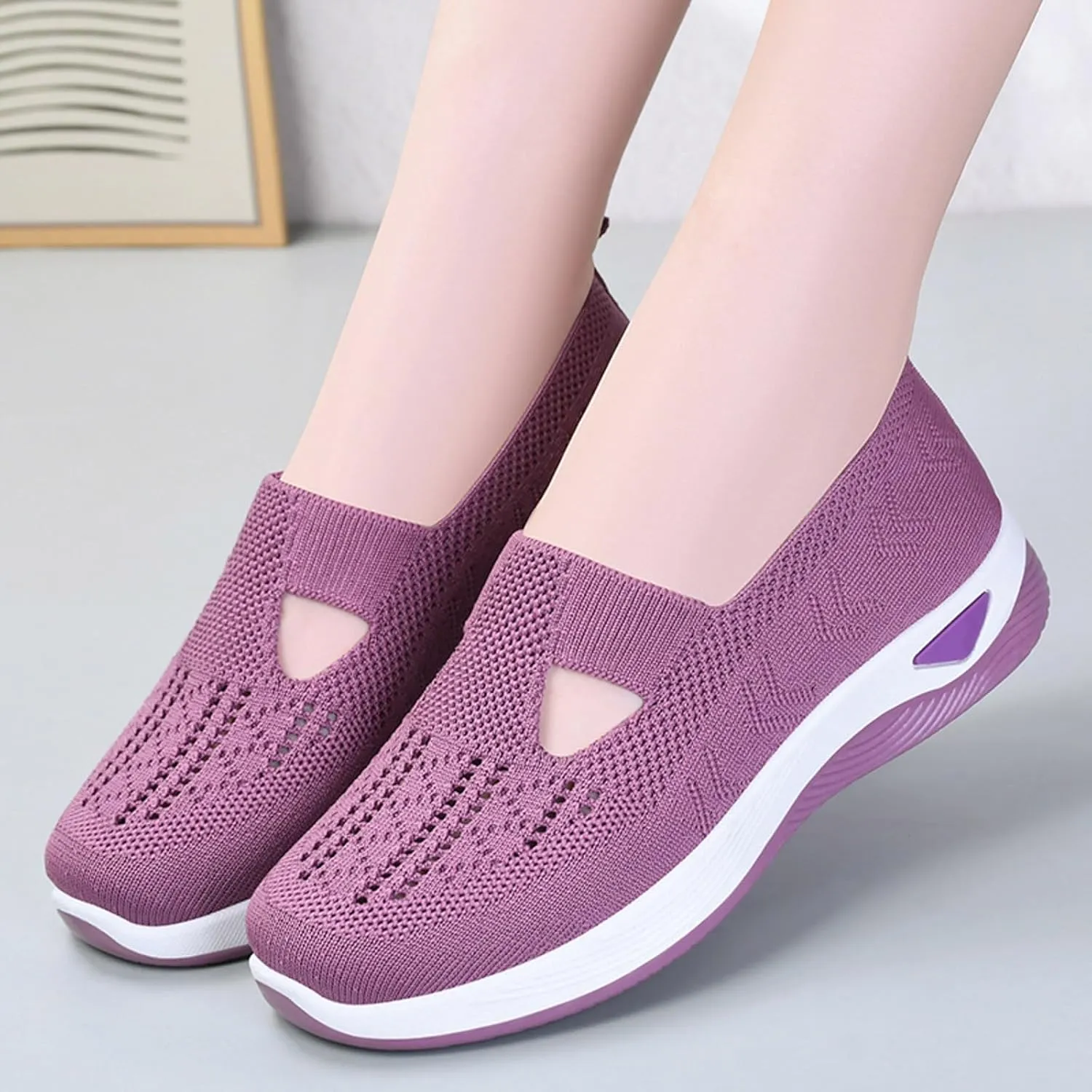 Orthopedic Casual Walking Shoes for Women Slip On Sneakers with Arch Support Comfortable Loafers Plantar Fasciitis Relief Foot Pain Diabetic