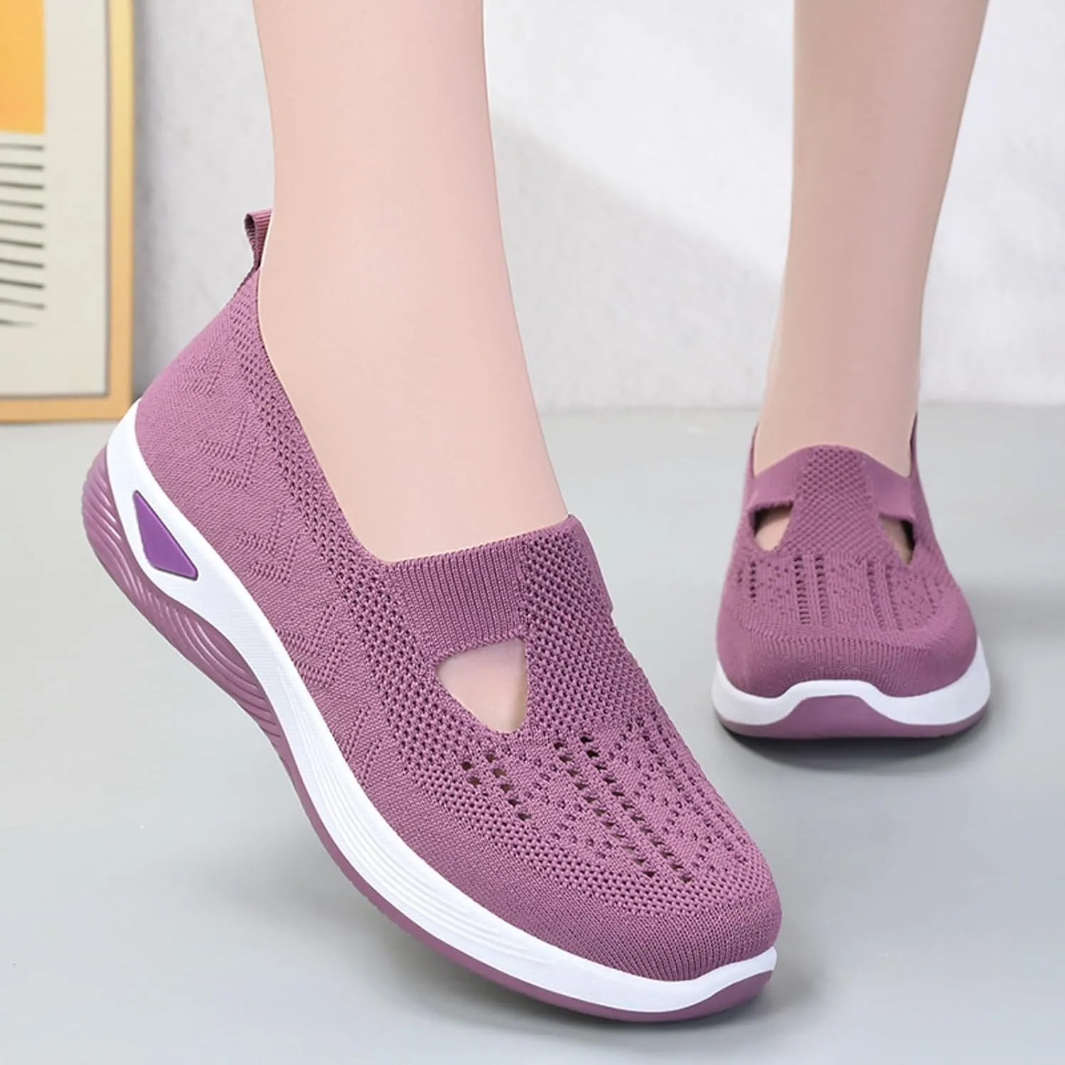 Orthopedic Casual Walking Shoes for Women Slip On Sneakers with Arch Support Comfortable Loafers Plantar Fasciitis Relief Foot Pain Diabetic