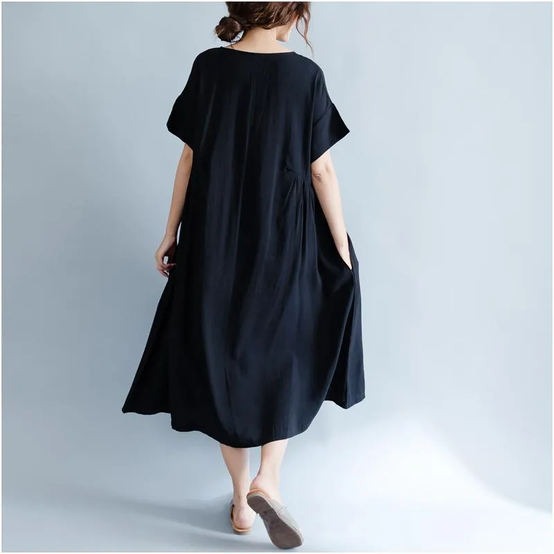 Polka Swirls Loose Midi Dress