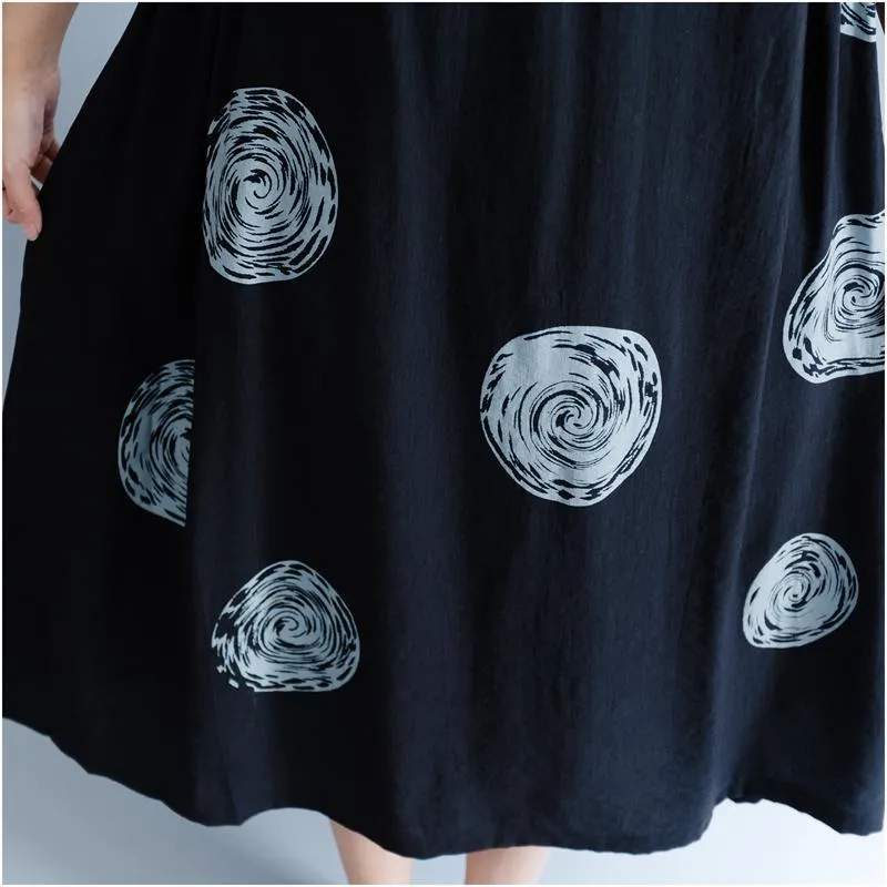 Polka Swirls Loose Midi Dress