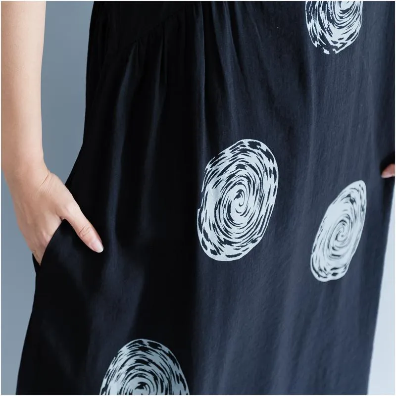 Polka Swirls Loose Midi Dress