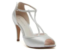 Rainbow Club Gigi Ivory Shimmer Peep Toe Bridal Shoes