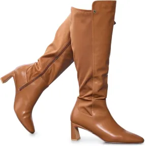 RF ROOM OF FASHION Women's Wide Calf Block Heel Knee High Dress Boots
