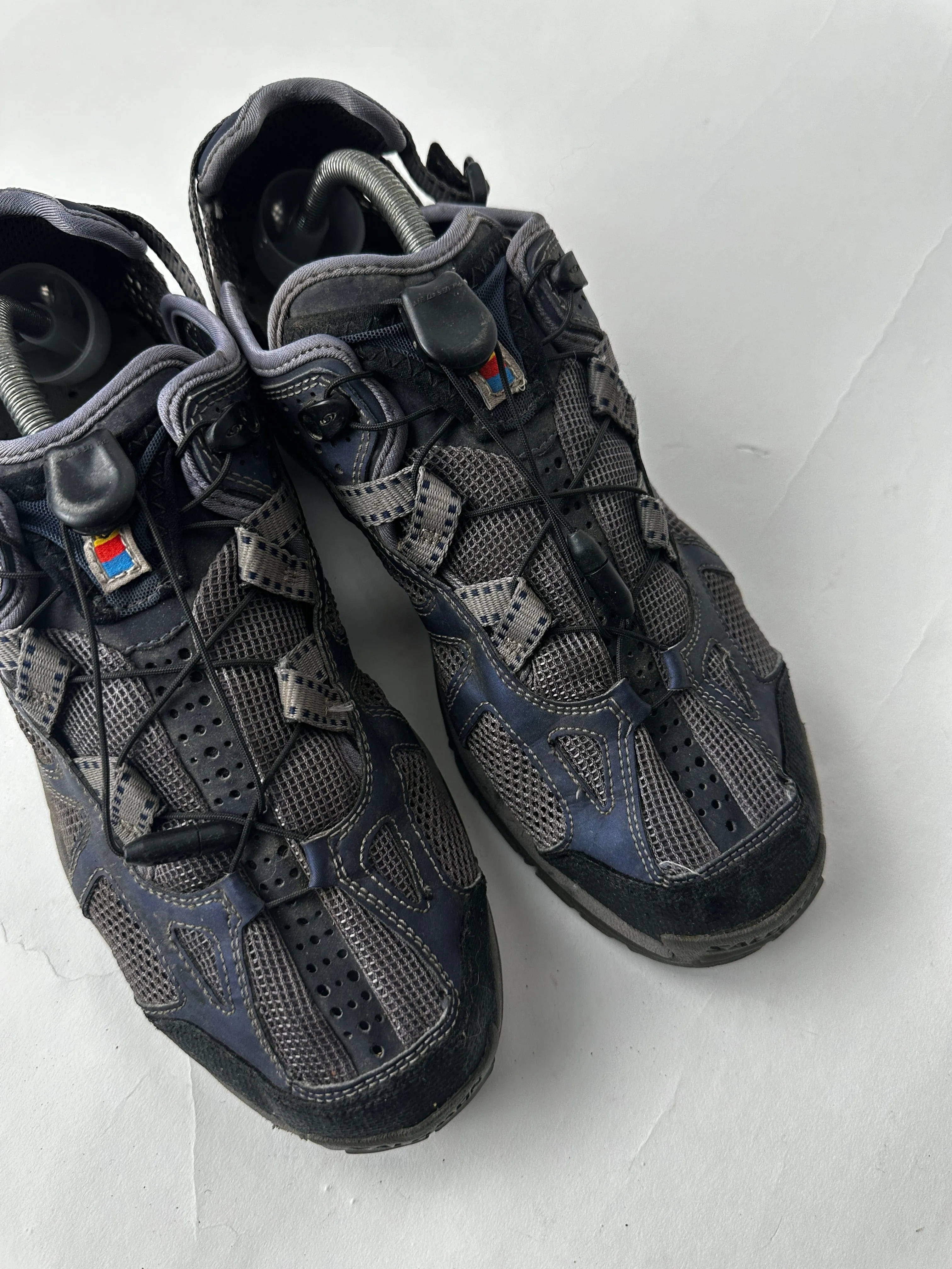 Salomon Techamphibian Mens 10.5 Grey Blue Mesh Hiking