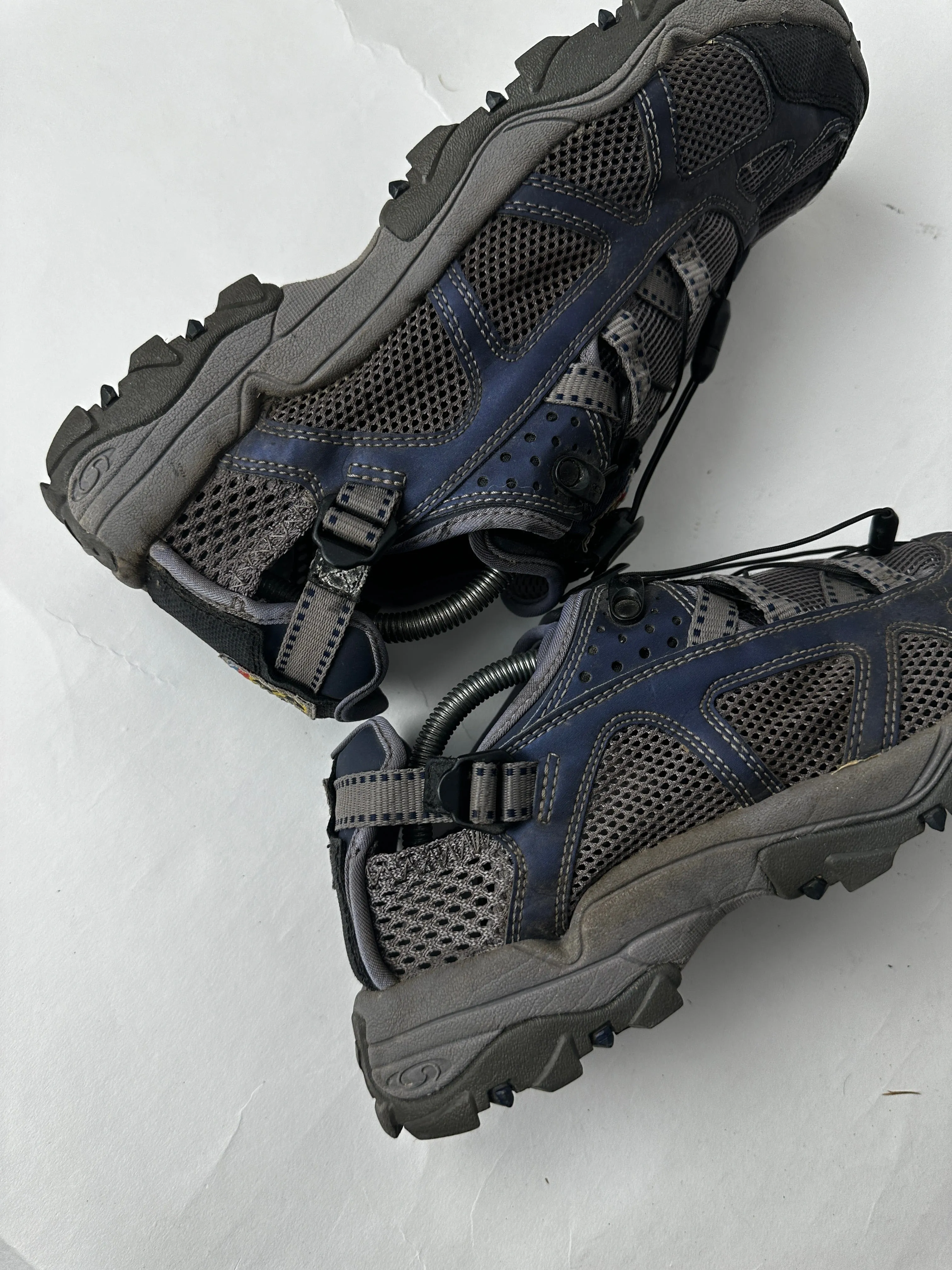 Salomon Techamphibian Mens 10.5 Grey Blue Mesh Hiking