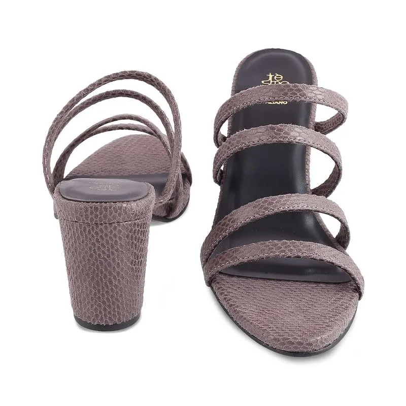 tresmode 239-IMULATE Grey Women Dress Block Heel Sandals EU/40 UK/7