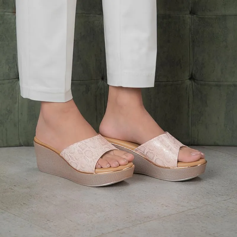 tresmode 239-SAMANTHA CHAMPAGN Women Dress Wedge Sandals EU/38 UK/5