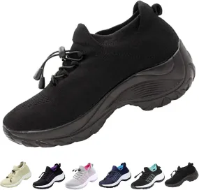 Women's Black Ortho Stretch Cushion Shoes - Orthopedic Nurse Shoes, Size 8.5, Medium Width
