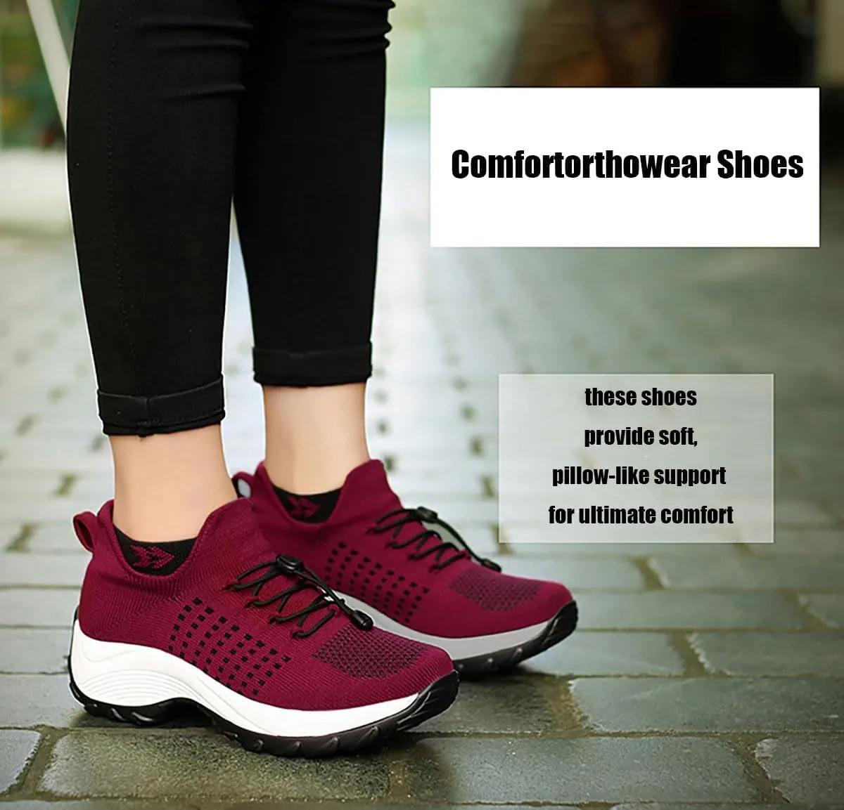 Women's Black Ortho Stretch Cushion Shoes - Orthopedic Nurse Shoes, Size 8.5, Medium Width
