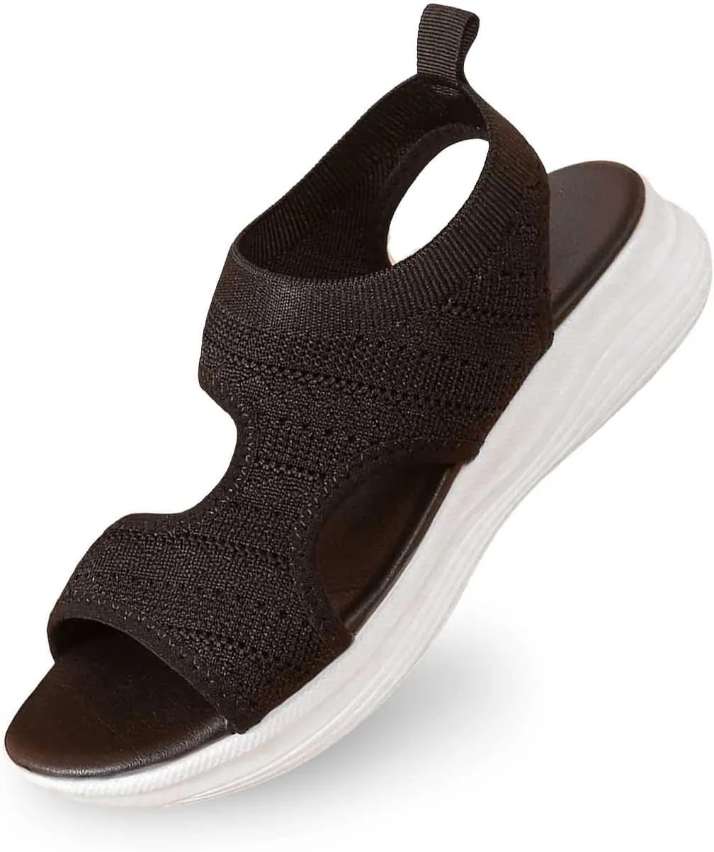 Women's Summer Fashion Cloth Breathable Open Toed Sandals Comfortable Platform Shoes Womens Slides And Sandals
