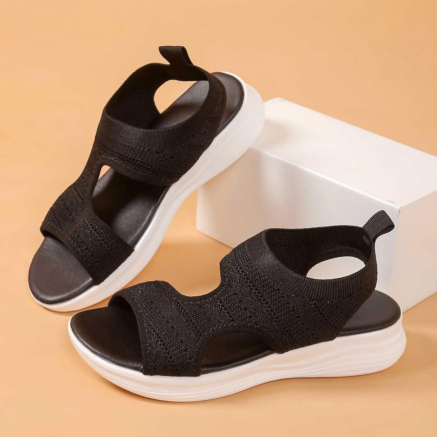 Women's Summer Fashion Cloth Breathable Open Toed Sandals Comfortable Platform Shoes Womens Slides And Sandals