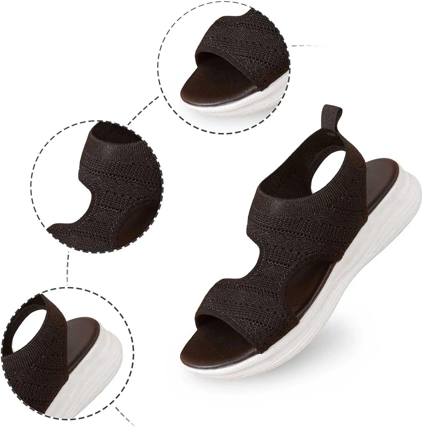 Women's Summer Fashion Cloth Breathable Open Toed Sandals Comfortable Platform Shoes Womens Slides And Sandals