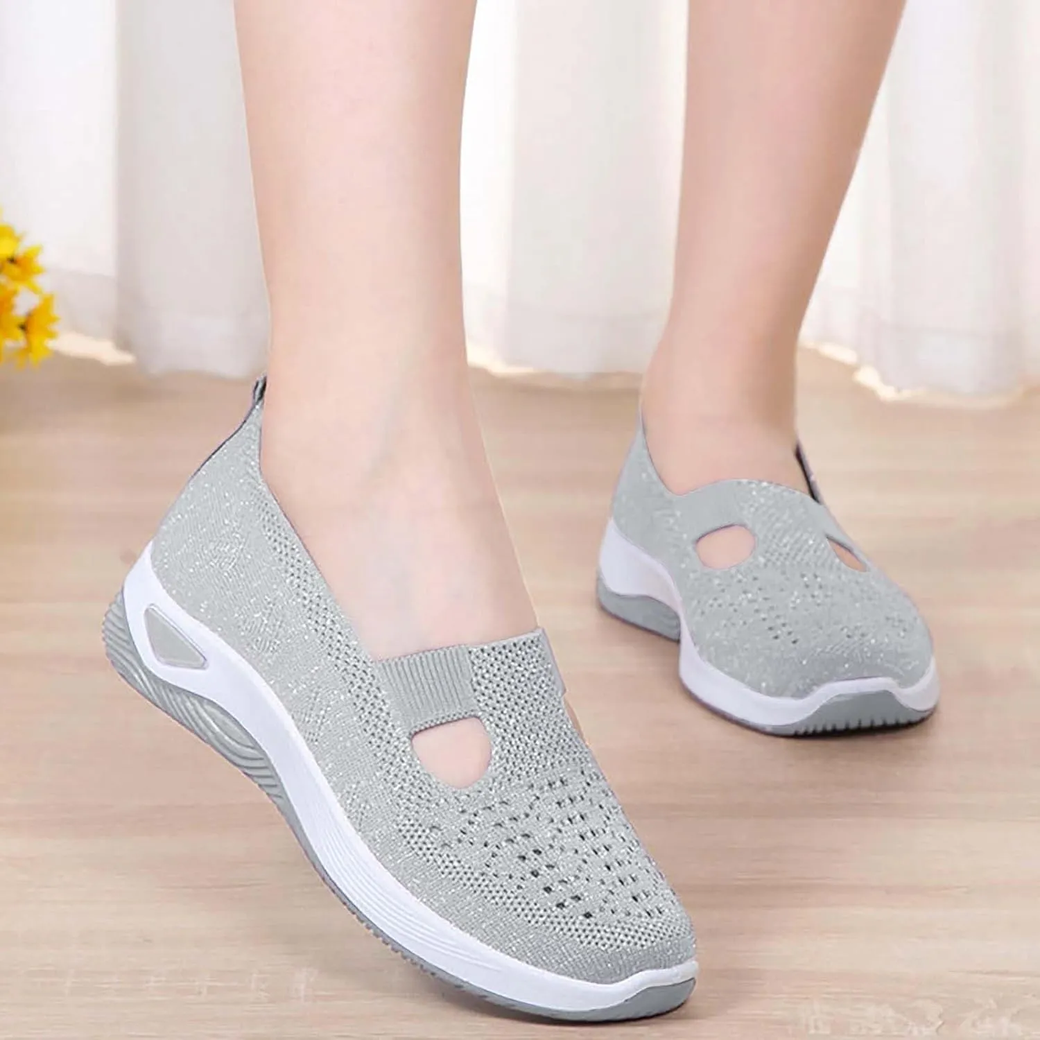 Women's Woven Orthopedic Breathable Soft Walking Running Shoes for Men Wide Feet Men's Shoes Casual Slip On Sneakers Black Tennis Shoe Loafers Shoe