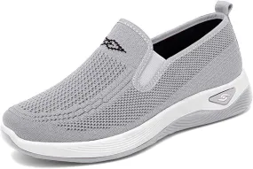 ZWRXW Women's Woven Orthopedic Shoes Diabetic Arch Support Slip On Walking Shoes Mesh Up Running Going Out Flat Sneaker Comfortable Lightweight Breathable Soft Shoe Healthy Footwear