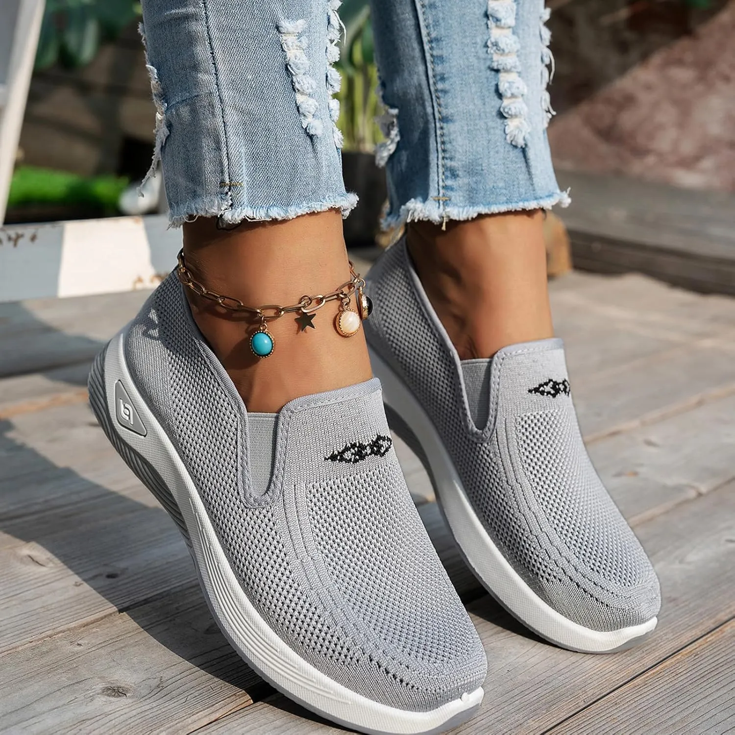 ZWRXW Women's Woven Orthopedic Shoes Diabetic Arch Support Slip On Walking Shoes Mesh Up Running Going Out Flat Sneaker Comfortable Lightweight Breathable Soft Shoe Healthy Footwear
